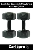 Plastik Köşeli Spor Egzersiz Vücut Kas Geliştirme Fitness Ağırlık Siyah 5 Kg Dambıl Set - 2 Adet - 3