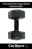Plastik Köşeli Spor Egzersiz Vücut Kas Geliştirme Fitness Ağırlık Siyah 5 Kg Dambıl Set - 2 Adet - 4