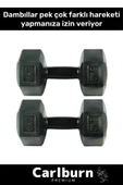 Plastik Köşeli Spor Egzersiz Vücut Kas Geliştirme Fitness Ağırlık Siyah 5 Kg Dambıl Set - 2 Adet - 2