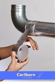 Özel Suya Sıcaklığa Dayanıklı Tamir Soba Boru Yama Alüminyum Yanmaz Folyo Bant 44mm 20mt - 2 Adet - 2