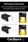 Özel Su Geçirmez Solar Güneş Enerjili Şarj Edilen Köşebent Merdiven Veranda Bahçe 8'li Led Set - 2