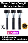 Premium Kablosuz Su Geçirmez Dayanıklı Şık Solar Güneş Enerjili Bahçe Lambası Saplama 30cm 3 Adet - 1