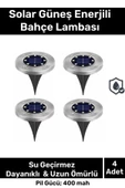 Özel Su Geçirmez Dayanıklı 8 Ledli Solar Güneş Enerjili Işık Bahçe Dekor Aydınlatma Lambası - 4 Adet - 1
