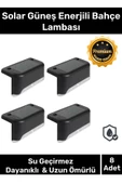 Özel Su Geçirmez Solar Güneş Enerjili Şarj Edilen Köşebent Merdiven Veranda Bahçe 8'li Led Set - 1