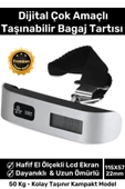 Premium Seyahat Bavul Ağırlık Tartı Dijital Lcd Ekran Çok Amaçlı Taşınabilir Bagaj Tartısı Max 50 Kg - 1