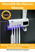 Premium Usb Şarjlı Güneş Enerjili Otomatik Diş Macun Sıkacağı Sterilizatörlü 4 Adet Fırçalığı Tutucu - 1