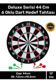 Premium Seri Kaliteli 17' Her Yaş Için Iç Dış 44 Cm Kız Erkek Çocuk 6 Ok Dart Ahşap Hedef Tahtası - 1