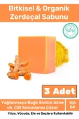 %100 Doğal Güzel Kokulu El Yüz Saç Vücut Cilt Orijinal 3'lü Zerdeçal Ekstraktı Sabunu - 1
