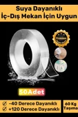 Deluxe Ultra Süper Güçlü Yüksek Mukavemetli Nano Teknolojili Çift Taraflı Şeffaf 3 mt Bant 50 Adet - 1