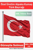 Özel Suya Güneşe Sopa Takılabilir Çıkarılabilir Dayanıklı Alpaka Kumaş 100x150 cm Türk Bayrağı Flag - 1