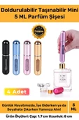 Özel Parfüm Şişesinden Doldurulabilir Taşınabilir Çanta İçi Mini Cep Parfüm Şişesi 5 Ml x 4 Adet - 1