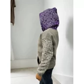 Lucky Life Baskılı Kapüşonlu Sweatshirt - Gri - 3