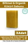 Özel Üretim %100 Doğal Koku Yüz Cilt Beyazlatıcı Organik Nemlendirici Kükürt Sabunu 3 Adet thumbnail 1