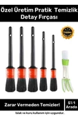 Premium Seri Pratik Islak Kuru Otomobil Oto Araç Araba Klima Temizlik Detay Fırçası 5+1 Set - 1