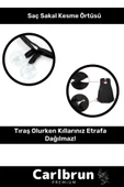 Premium Pratik Vakumlu Aynaya Yapıştırma Aparatlı Evde Saç Sakal Kesme Beyaz Tıraş Örtüsü - 3