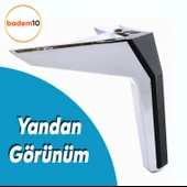 Moda Lüks Mobilya Oturma Grubu Kanepe Sehpa TV Ünitesi Koltuk Ayağı Baza Ayakları Krom Siyah 14 cm thumbnail 3