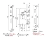 Kale 151-R İç Kapı Gömme Kilidi 40 mm Nikel Oval - 2