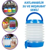 Su Sebili Ayran Meşrubat Içecek Bidonu Sebil Katlanabilir Musluklu Termos Çeşmeli Körüklü 5.5 Litre - 1