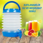 Su Sebili Katlanabilir Termos Çeşmeli Körüklü 5.5 Litre Piknik Kamp Su Ayran Meşrubat Içecek Bidonu thumbnail 1