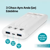 ttec PowerSlim Trio LCD 10.000mAh PD 22,5W Dahili Kablolu Taşınabilir Şarj Aleti / Powerbank - 11