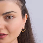 14 Ayar İtalyan Halka Altın Küpe 3,6 gr - 2