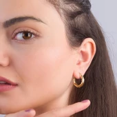 14 Ayar İtalyan Halka Altın Küpe 3,6 gr - 3