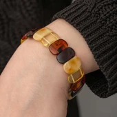 Lucky Life 925 Ayar Gumuss Yetişkin Damla Kehribar Bileklik - 2