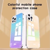iPhone 13 Pro Max Parlak Rainbow Holografik Kamera Korumalı Sert Kılıf thumbnail 5