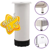 Metal Ayarlanabilir 12 cm Beyaz Destek Ayak Mobilya Kanepe Baza Koltuk Dolap Sehpa TV Ünitesi Ayağı thumbnail 1