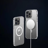 İphone 13 Pro Magsafe Kablosuz Şarj Destekli Manyetik Şeffaf Koruyucu Kılıf - 2