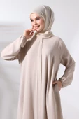 Kadın Hac ve Umre Kıyafeti Tesettür İkili Takım Krem - 5