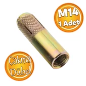Çakma Çelik Dübel İç Dişli M14 mm Raf İskele Montaj Bağlantı Monte Zemin Tavan Beton Asma Aparat thumbnail 1