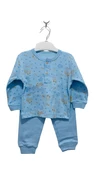 uğurböceğiçocuk Çıtçıt Düğmeli Desenli Alt Üst Takım Çocuk Pijama Takım - 1