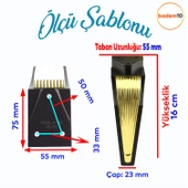 Salkım Mobilya Oturma Grubu Kanepe Sehpa TV Ünitesi Koltuk Ayağı Baza Ayakları Siyah Altın 16 cm - 2