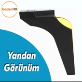 Salkım Mobilya Oturma Grubu Kanepe Sehpa TV Ünitesi Koltuk Ayağı Baza Ayakları Siyah Altın 16 cm - 3