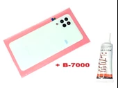 Tkgz Samsung Galaxy A22 (4G) Arka Pil Batarya Kapağı (FULL Kamera Lensli+B-7000) MAVİ - 1