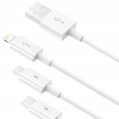 Baseus 50 CM Metre 3.5Amper Yüksek Hızlı 3in1 Type-C, İphone Lightning ve Micro Şarj ve Data Kablosu - 3