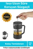 Özel Üretim Isıyı Uzun Süre Koruyan Süzgeçli Bitki Çayı Demliği Filtre Kahve French Press 200 ml - 1