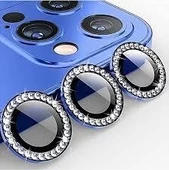 İphone 12 Pro Max  Taşlı Kamera Lens Koruyucu Çerçeveli Koruyucu thumbnail 1