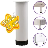 Metal Ayarlanabilir 15 cm Beyaz Destek Ayak Mobilya Kanepe Baza Koltuk Dolap Sehpa TV Ünitesi Ayağı - 1