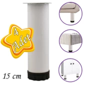 4 Adet Metal Ayarlanabilir 15 cm Beyaz Destek Ayak Mobilya Kanepe Baza Koltuk Dolap Sehpa TV Ünitesi Ayağı thumbnail 1