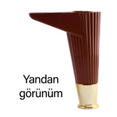 8 Adet Golden Ayak 15 cm Kahve Altın Gold Mobilya Kanepe Sehpa Ünite Koltuk Ayağı Baza Ayak Ayakları thumbnail 4