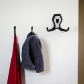 Galata Askı Vestiyer Mobilya Duvar Askısı Metal Dolap Elbise Askılığı Siyah Renk Krom Kapaklı thumbnail 4