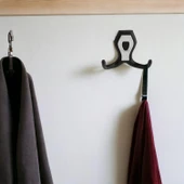 Galata Askı Vestiyer Mobilya Duvar Askısı Metal Dolap Elbise Askılığı Siyah Renk Krom Kapaklı thumbnail 6