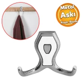 Galata Askı Vestiyer Mobilya Duvar Askısı Metal Dolap Elbise Askılığı Krom Renk Beyaz Kapaklı - 1
