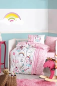 Nishev Nishev Bebek Nevresim Takımı - Unicorn Pembe - 1