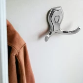 Galata Askı Vestiyer Mobilya Duvar Askısı Metal Dolap Elbise Askılığı Krom Renk Krom Kapaklı 4 Adet thumbnail 5