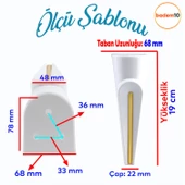 Nota Mobilya Kanepe Tv Ünitesi Konsol Koltuk Ayağı Ayakları Beyaz Altın Gold Sarı 19 Cm - 2