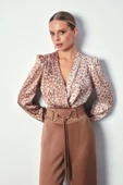 Kruvaze Desenli Bodysuit - TAŞ-VİZON - 3
