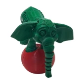 3D Hareketli Oyuncak Sirk Fili Denge Topu Dahil - Yeşil thumbnail 5